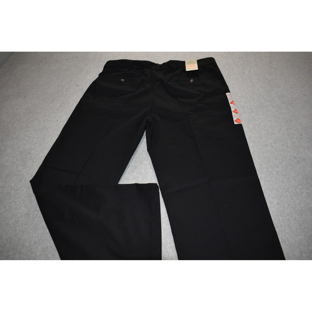 St John's Bay Pants Mens 42x32 Black Easy Care Classic Fit Flat Front Chino NEW - Picture 7 of 7